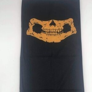 Motorcycle Helmet Skull Neck Face Mask Gold